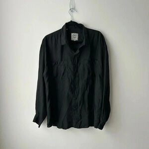 Vintage  oversized 100% silk black top
